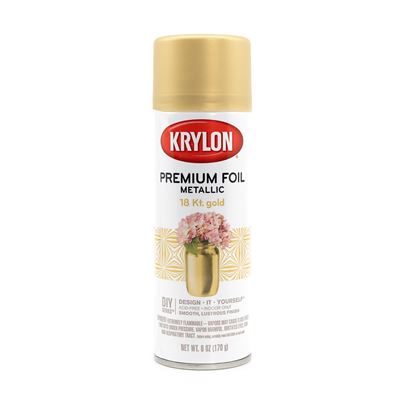 Barva KRYLON Premium Foil metalick ve spreji GOLD-ZLAT 18KT